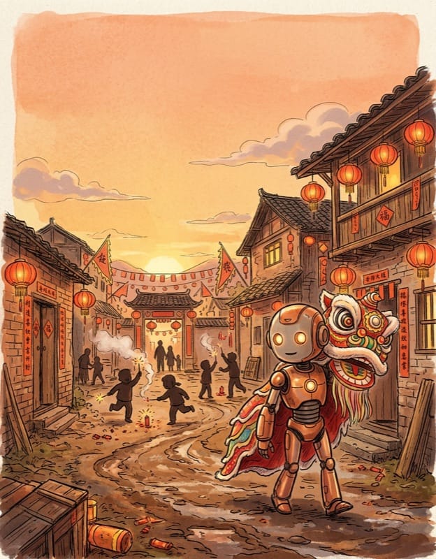 A Small Robot's Fantastical Journey Through Rural China